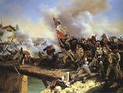 Horace Vernet Napoleon Bonaparte leading his troops over the bridge of Arcole oil painting reproduction